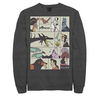 Disney Villains Men's Comic Style Portrait Panels Sweatshirt