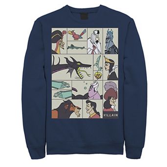 Disney Villains Men's Comic Style Portrait Panels Sweatshirt