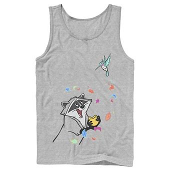 Men's Disney Pocahontas Meeko Flit Colorful Leafs Fall Tank Top