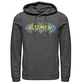 Men's DC Comics Batman Bold Distressed Text Logo Hoodie