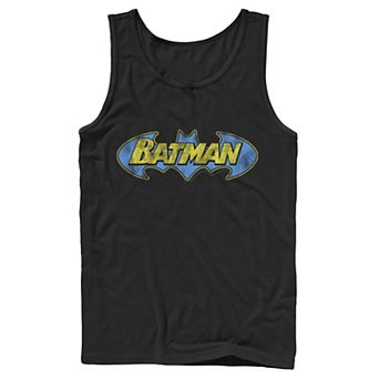 Men's DC Comics Batman Bold Distressed Text Logo Tank Top