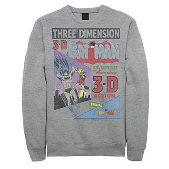 Men's DC Comics Batman Three DiMen'sion Vintage Comic Cover Sweatshirt