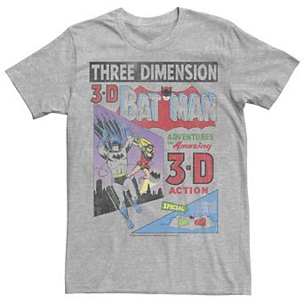 Men's DC Comics Batman Three DiMen'sion Vintage Comic Cover Tee