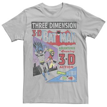 Men's DC Comics Batman Three DiMen'sion Vintage Comic Cover Tee