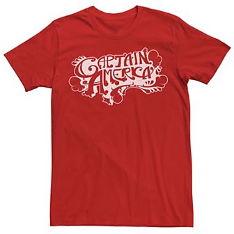 Men's Marvel Captain America Retro Bubble Text Tee