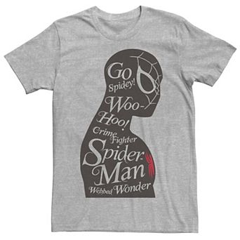 Men's Marvel Spider-Man Woo Hoo! Silhouette Text Tee