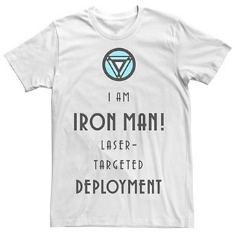 Men's Marvel Iron Man Laser-Targeted Deployment Text Tee