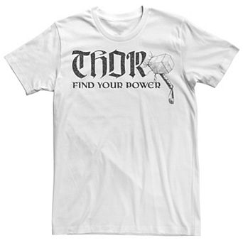 Men's Marvel Thor Find Your Power Hammer Text Tee