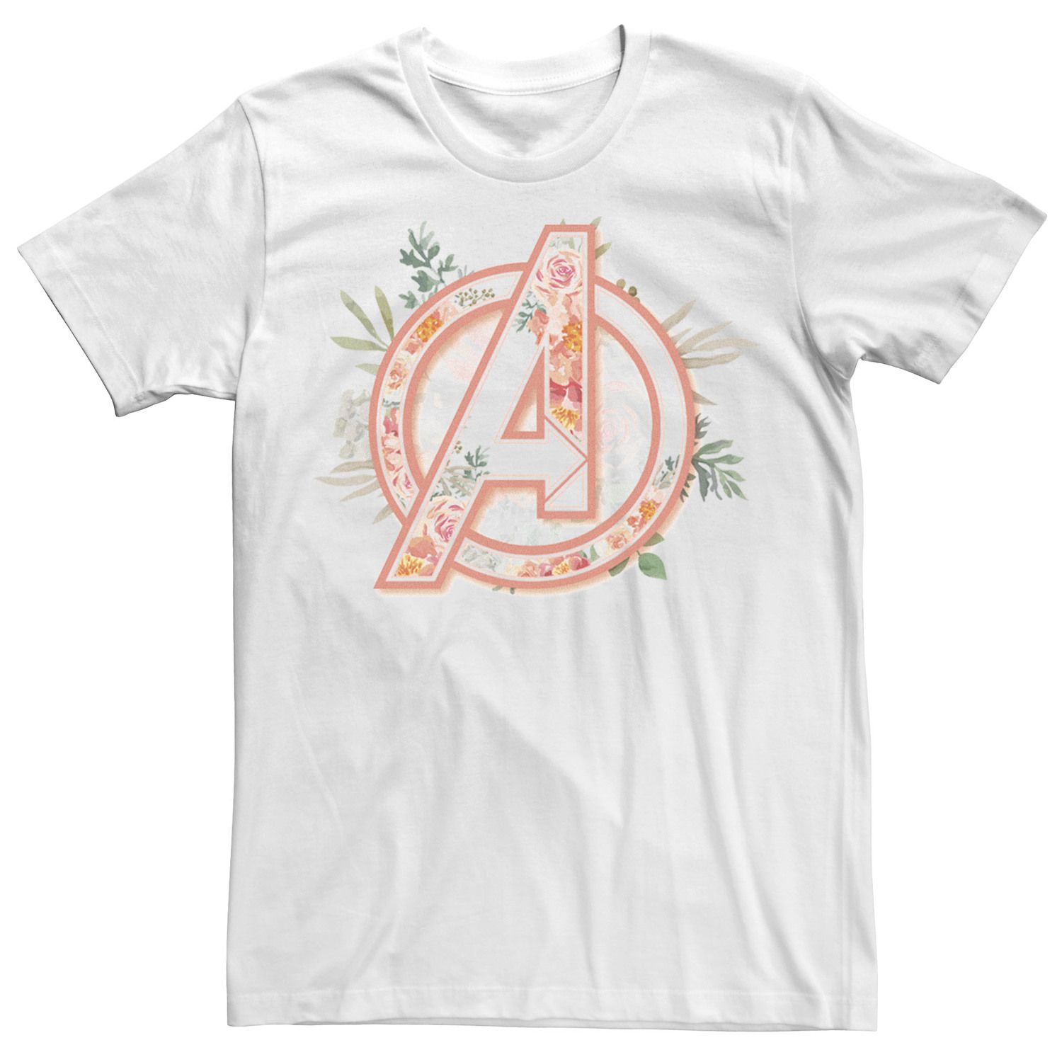 Image for Licensed Character Men's Marvel Avengers Soft Floral Fill Logo Tee at Kohl's.