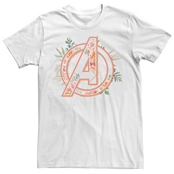 Men's Marvel Avengers Soft Floral Fill Logo Tee