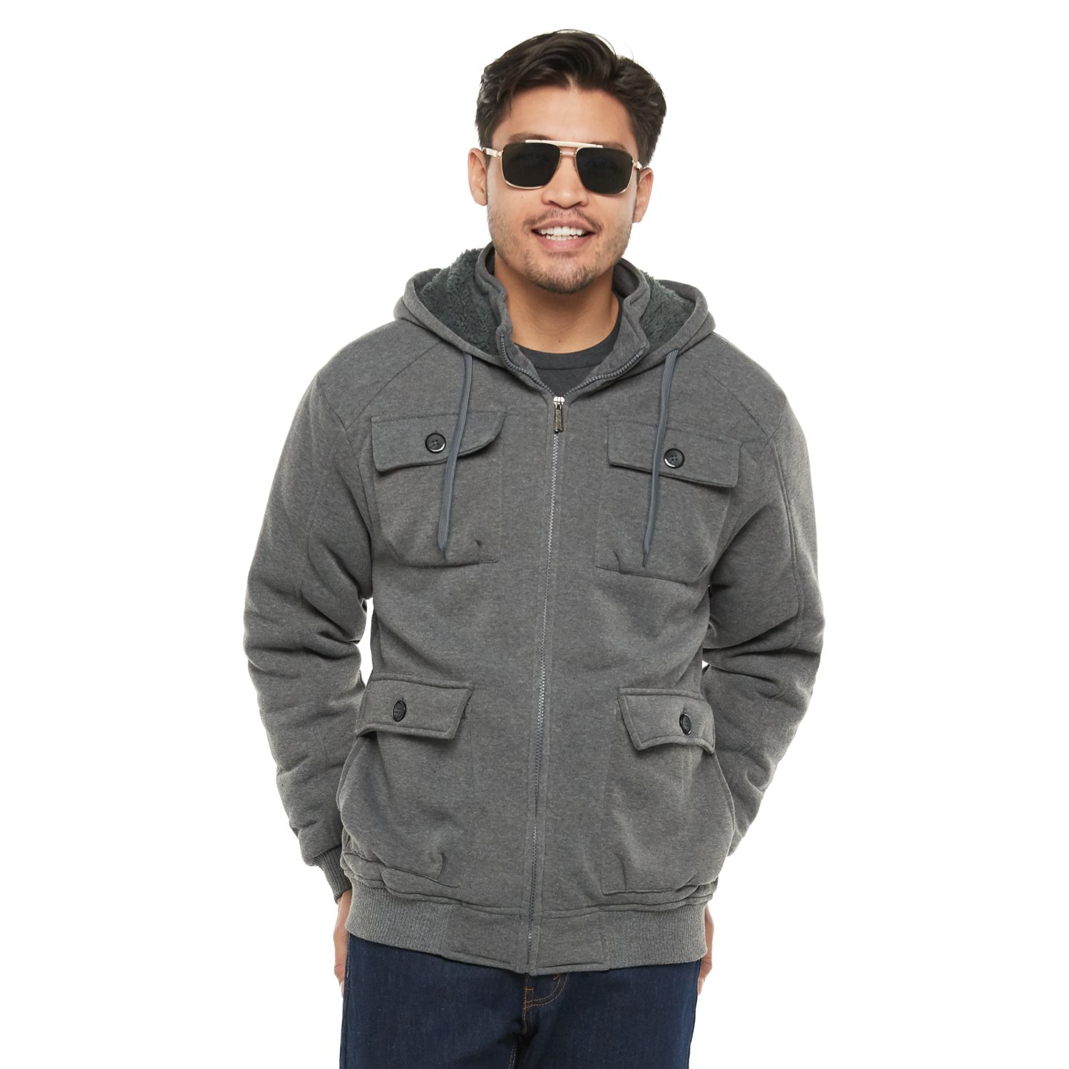 fleece hooded coat