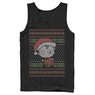 Men's DC Comics Chibi Joker Christmas Sweater Style Tank Top
