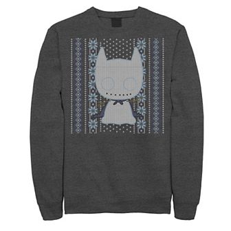 Men's DC Comics Chibi Batman Christmas Sweater Style Sweatshirt