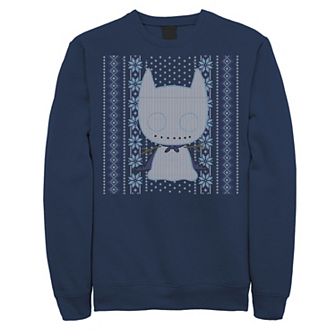 Men's DC Comics Chibi Batman Christmas Sweater Style Sweatshirt