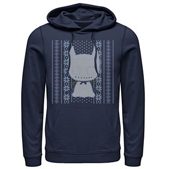 Men's DC Comics Chibi Batman Christmas Sweater Style Hoodie