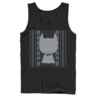 Men's DC Comics Chibi Batman Christmas Sweater Style Tank Top