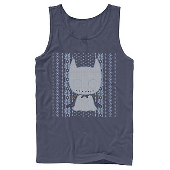 Men's DC Comics Chibi Batman Christmas Sweater Style Tank Top