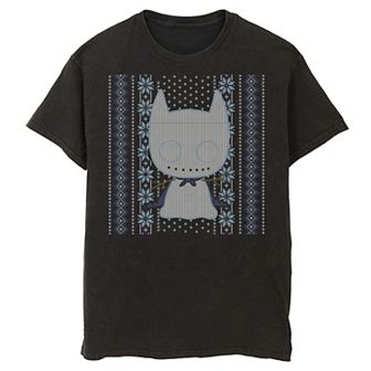 Men's DC Comics Chibi Batman Christmas Sweater Style Tee