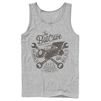 Men's DC Comics The Bat Cave Circle Text Poster Tank Top