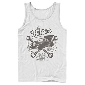 Men's DC Comics The Bat Cave Circle Text Poster Tank Top