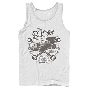 Men's DC Comics The Bat Cave Circle Text Poster Tank Top