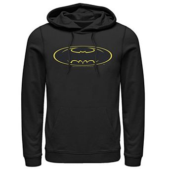 Men's DC Comics Batman Yellow Line Chest Logo Hoodie