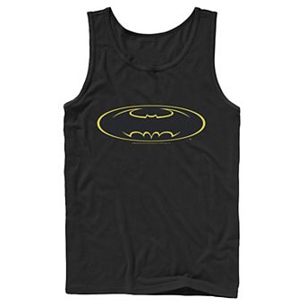 Men's DC Comics Batman Yellow Line Chest Logo Tank Top