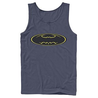 Men's DC Comics Batman Yellow Line Chest Logo Tank Top