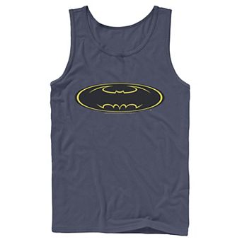 Men's DC Comics Batman Yellow Line Chest Logo Tank Top