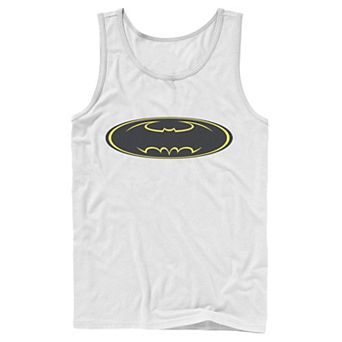 Men's DC Comics Batman Yellow Line Chest Logo Tank Top