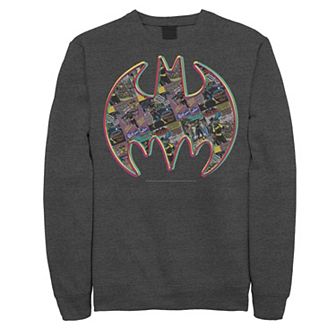 Men's DC Comics Batman Neon Comic Cover Logo Sweatshirt