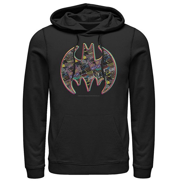 Men's DC Comics Batman Neon Comic Cover Logo Hoodie