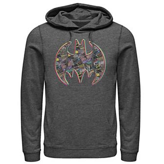 Men's DC Comics Batman Neon Comic Cover Logo Hoodie