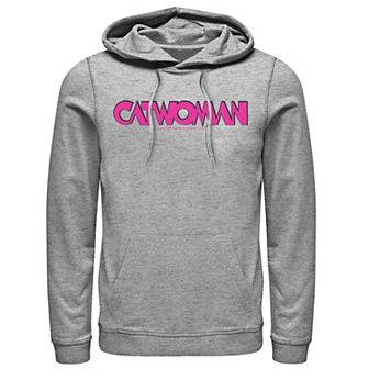 Men's DC Comics Catwoman Pink Retro Text Hoodie