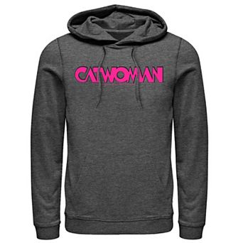 Men's DC Comics Catwoman Pink Retro Text Hoodie
