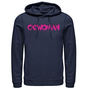 Men's DC Comics Catwoman Pink Retro Text Hoodie