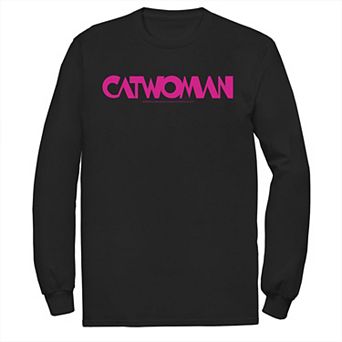 Men's DC Comics Catwoman Pink Retro Text Tee
