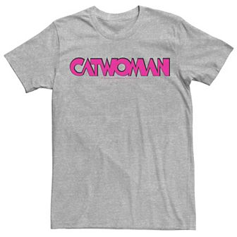 Men's DC Comics Catwoman Pink Retro Text Tee