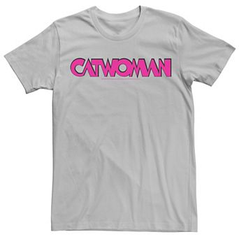 Men's DC Comics Catwoman Pink Retro Text Tee