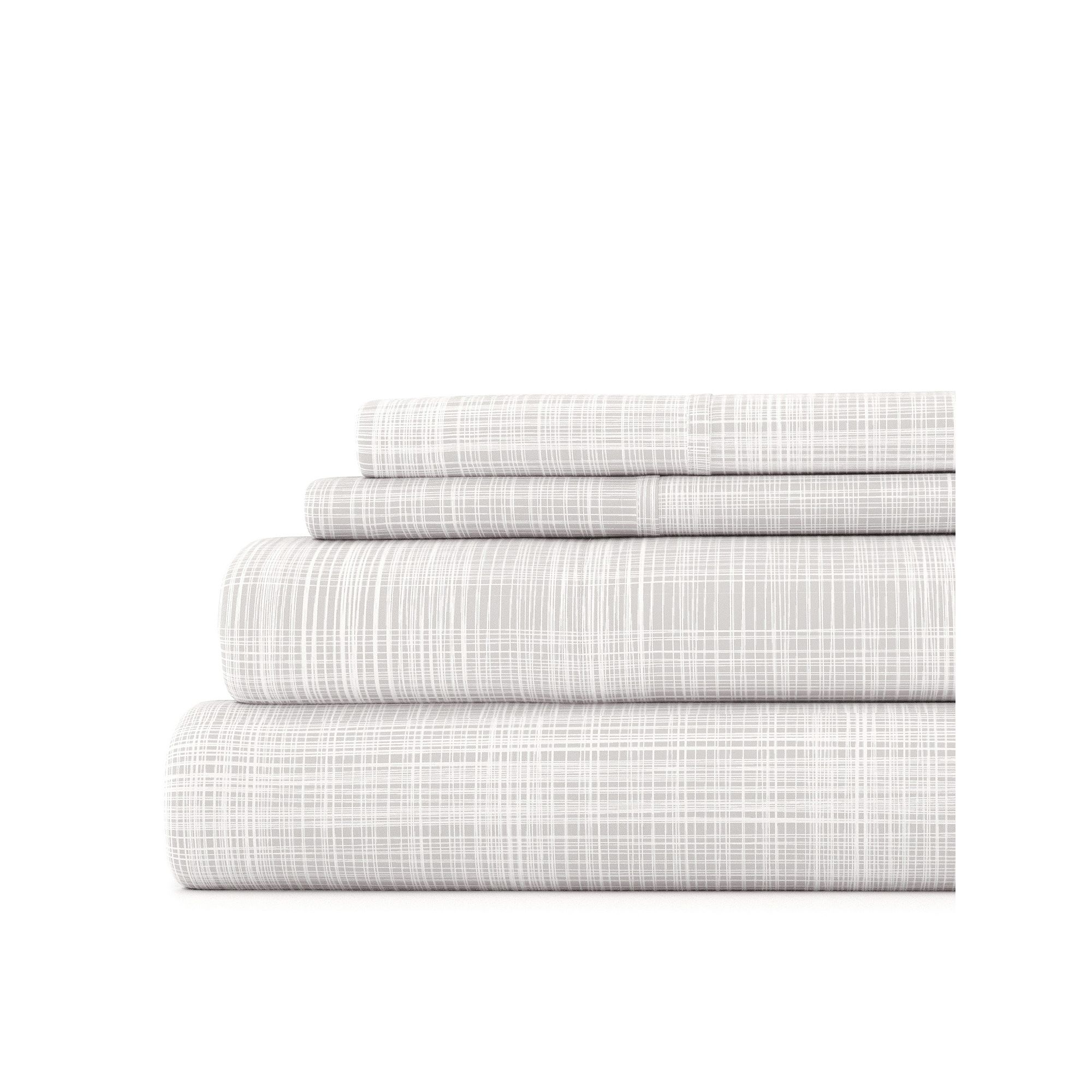 Home Collection Thatch Printed Sheet Set, Gray Thatch