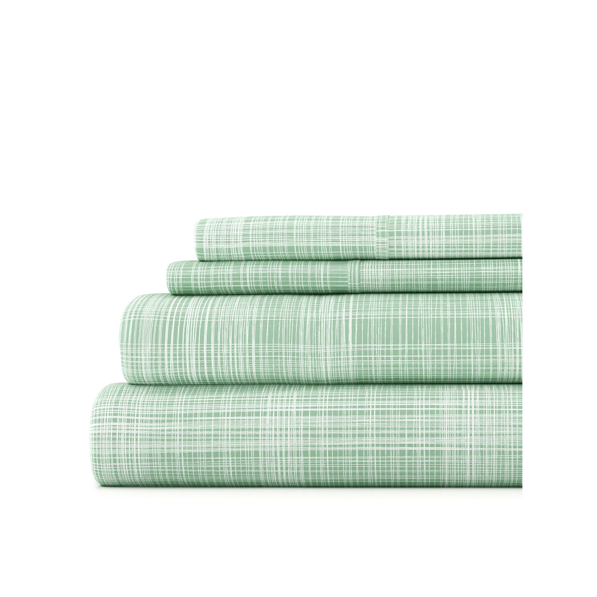 Home Collection Thatch Printed Sheet Set, Green Thatch
