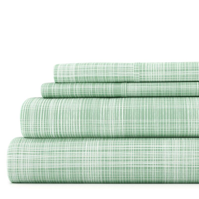 Home Collection Thatch Printed Sheet Set, Green, Twin