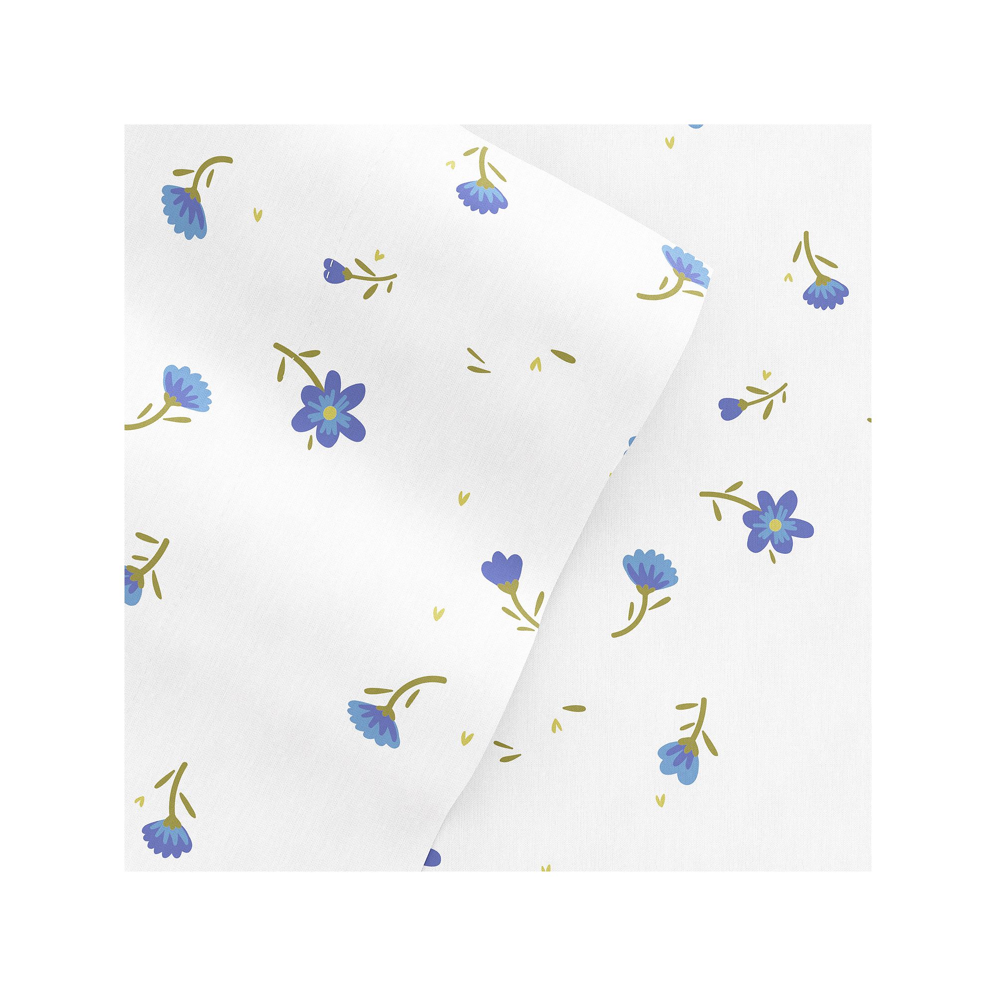 Home Collection Floral Printed Sheet Set, Blue Soft Floral