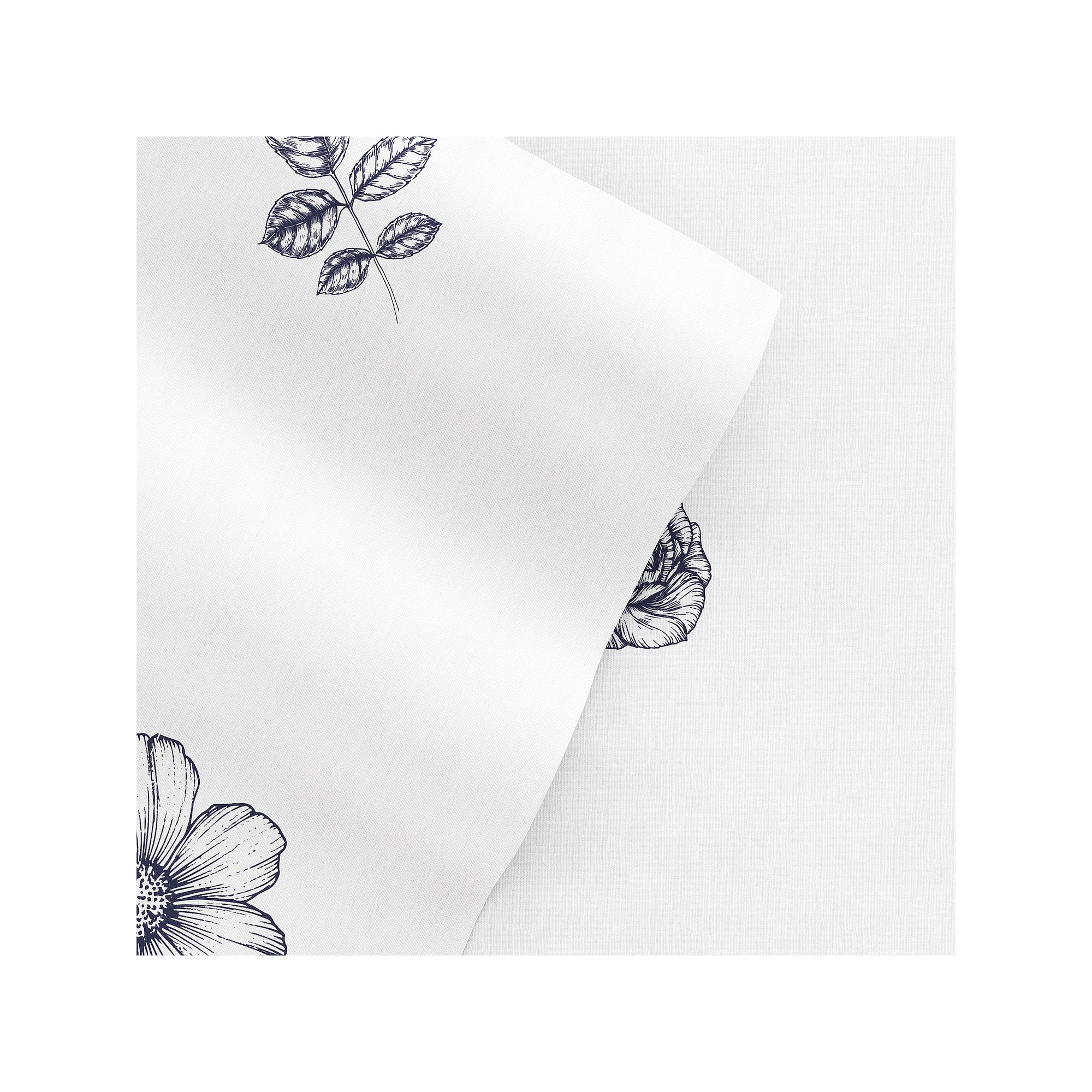 Home Collection Floral Printed Sheet Set, Blue Flowers
