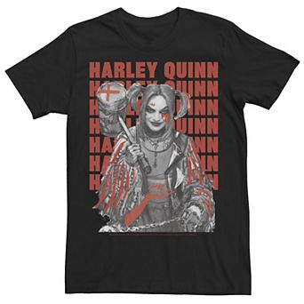 Men's Birds Of Prey Harley Quinn Stacked Text Portrait Tee