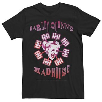 Mens Birds Of Prey Harley Quinn's Madhouse Tee
