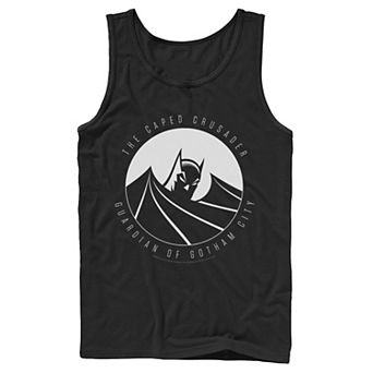 Men's DC Comics Batman The Caped Crusader Text Poster Tank Top
