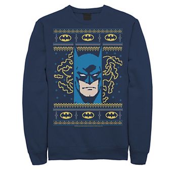 Men's DC Comics Batman Face Christmas Sweater Style Sweatshirt