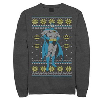 Men's DC Comics Batman Power Stance Christmas Sweater Style Sweatshirt
