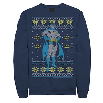 Men's DC Comics Batman Power Stance Christmas Sweater Style Sweatshirt